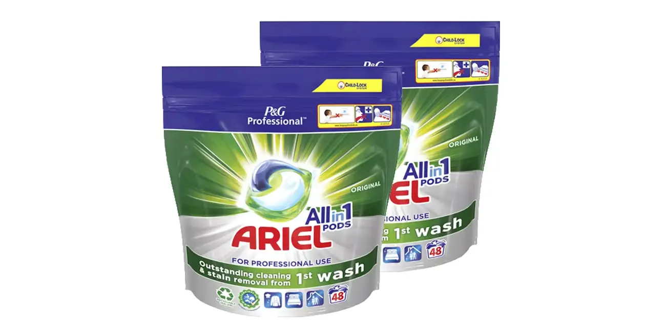 Chollo Pack de 96 cápsulas de detergente Ariel Professional All in 1 por sólo 20,04€ con cupón y envío gratis (-56%)