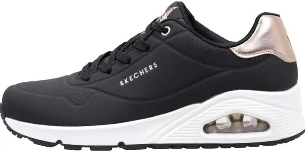 Estas Skechers Uno Golden Air para mujer en color negro suave y dorado son un TOP VENTAS que vuelve a bajar a un precio arrollador (ahorras 45€)