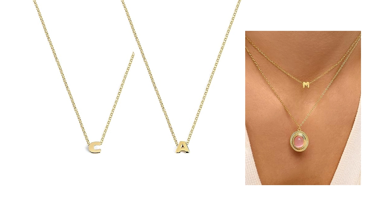 Chollo Collar personalizado Singularu Single Letter en Plata de Ley 925 con baño de Oro de 18 Kt por sólo 18,84€ (48% de descuento)