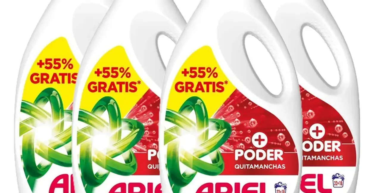Chollo Pack x4 Ariel Detergente líquido para lavadora de 200 lavados por sólo 42,95€ con cupón y envío gratis (-45%)