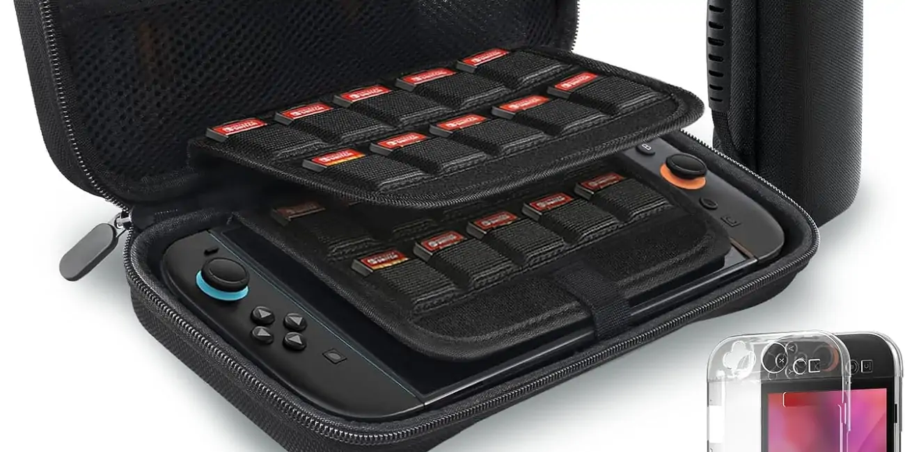 Protege por completo tu Switch 2 con este pack de accesorios que incluye estuches, protectores y grips por sólo 9,99€