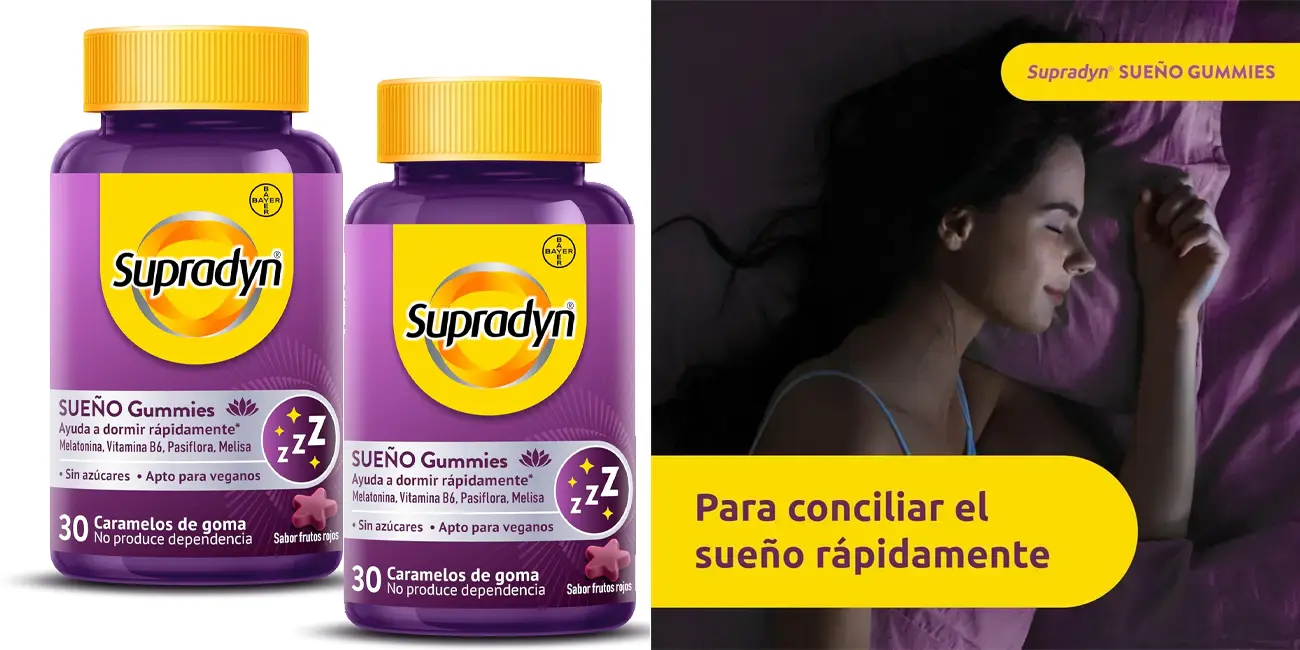 Chollo Pack 60 gominolas Supradyn Sueño con melatonina y vitamina B6 por sólo 15,50€ con descuento automático