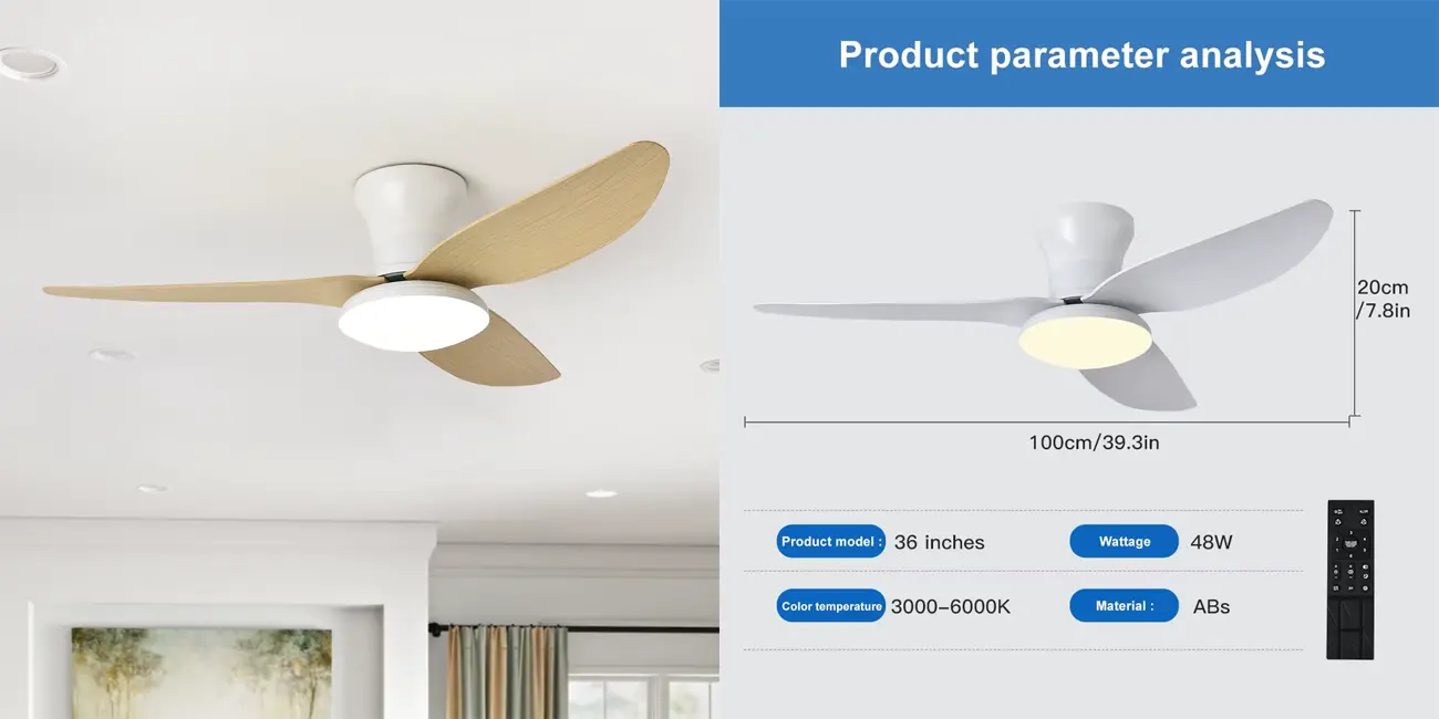 Chollo Ventilador de techo de 100 cm con luz LED por sólo 40,39€ con cupón y envío gratis (-71%)
