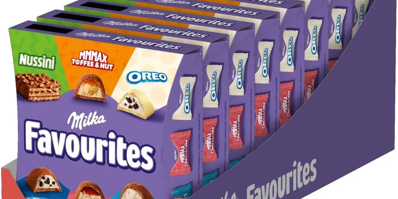Chollo 8 cajas de Milka Favourites surtido de bombones de 141 g cada una por sólo 9,60€ (55% de descuento)