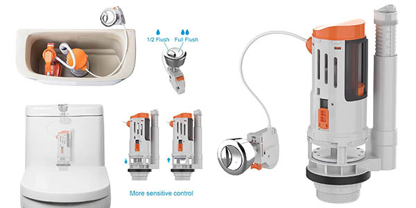 Chollo Mecanismo de descarga Ibergrif para cisterna de inodoro universal por solo 12,08€ (-19%)