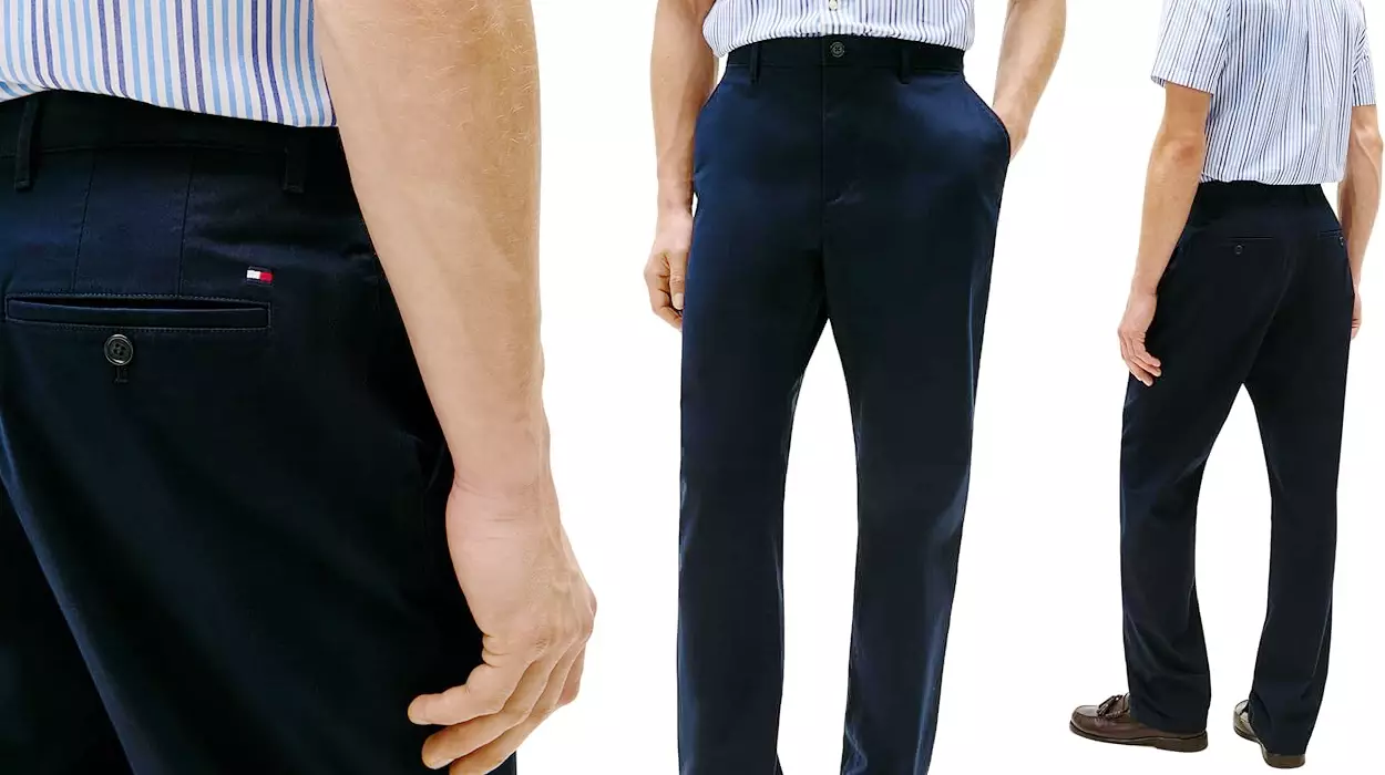 Chollo Pantalones Tommy Hilfiger chinos azul oscuro para hombre por sólo 56,23€ con envío gratis (-44%)