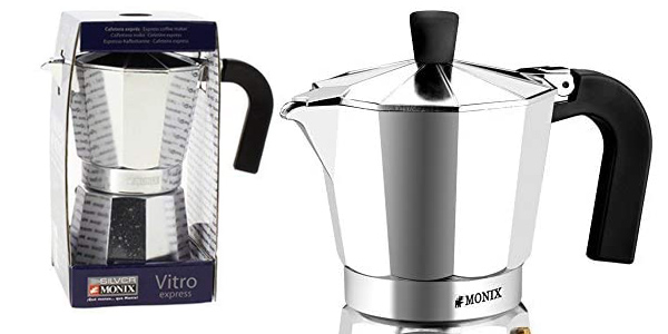 Chollo Cafetera italiana de 9 tazas Monix Vitro en aluminio por sólo 10,90€ (-42%)