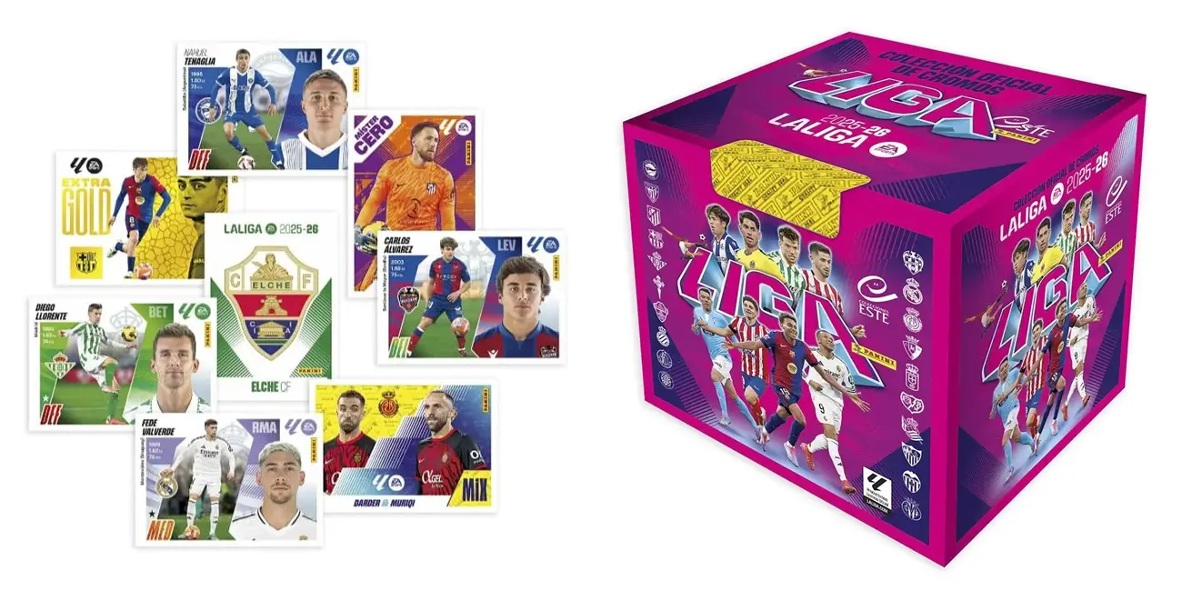 Chollo Caja de 50 sobres de cromos Panini La Liga EA Sports 2025-2026 por sólo 35,32€ con cupón y envío gratis (-40%)
