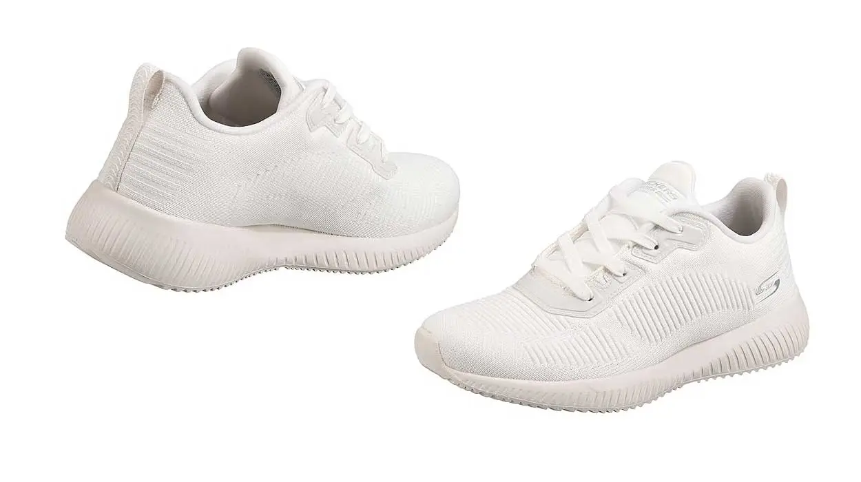 Chollo Zapatillas Skechers Bobs Squad Tough Talk blancas para mujer por sólo 29,99€ con envío gratis (-50%)