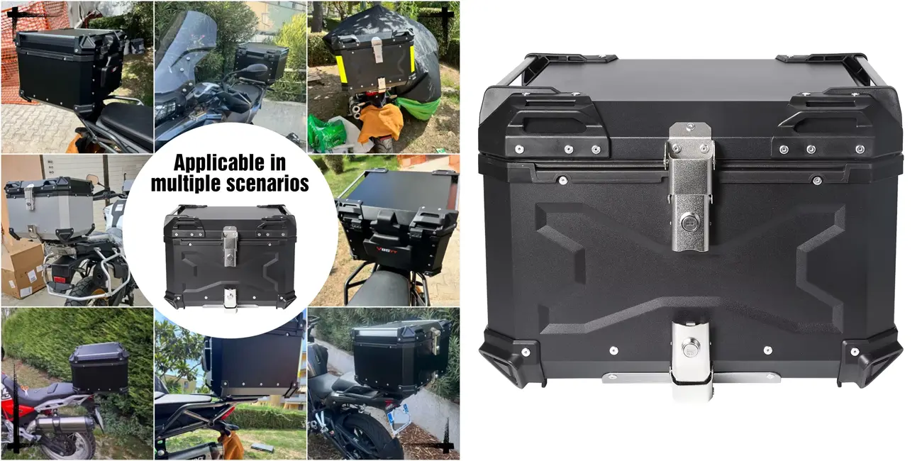 Chollo Baúl para motocicleta TKKEACE de 55L por sólo 73,90€ con cupón y envío gratis (-74%)