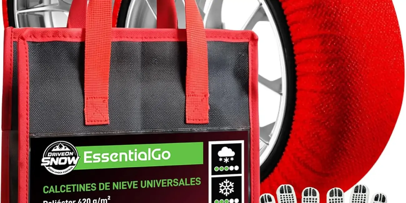 Chollo Pack de 2 cadenas de nieve textiles XXL Eurocali homologadas para el coche por sólo 26,99€ (10% de descuento)