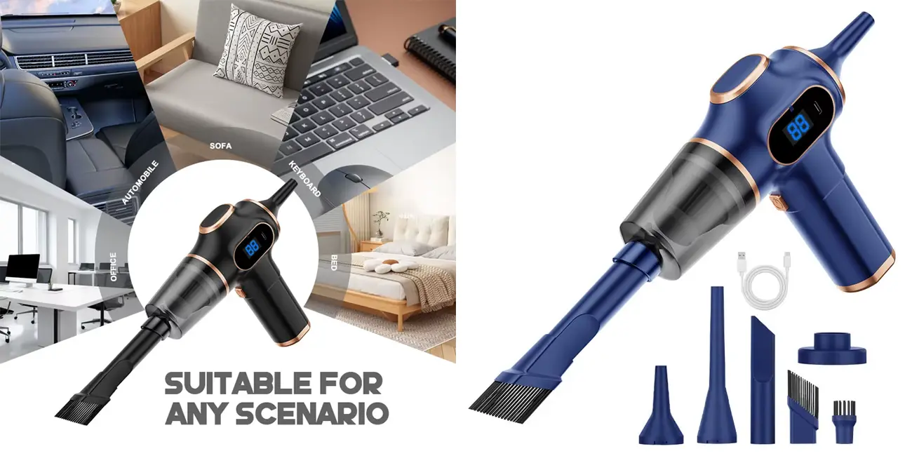 Chollo Aspirador de mano inalámbrico para casa y coche por sólo 11,41€ con cupón y envío gratis (-70%)