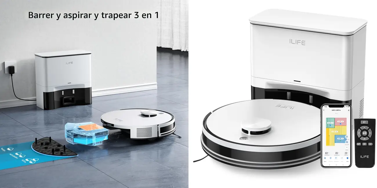 Chollo Robot aspirador ILIFE A30 PRO con estación de vaciado por sólo 104,64€ con cupón y envío gratis (-74%)