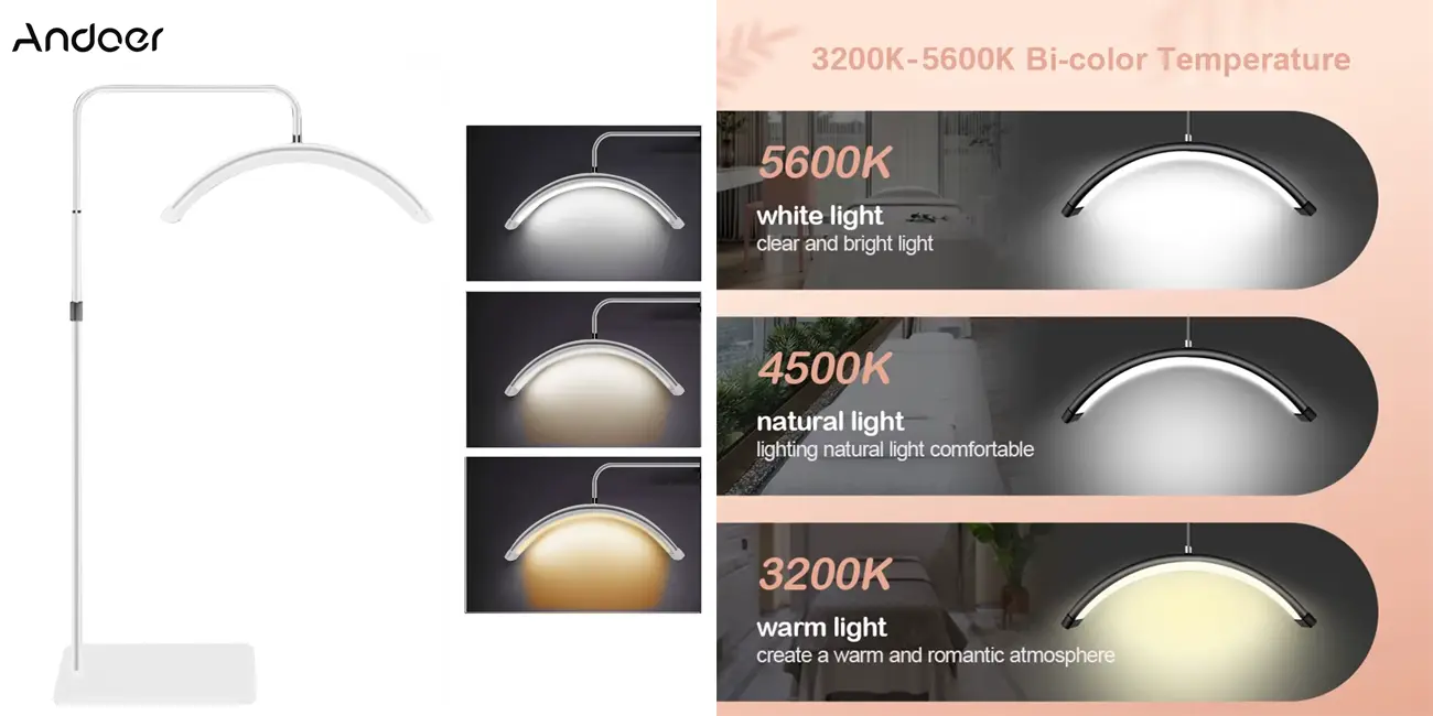 Chollo Lámpara de pie Andoer HD-M6X por sólo 56,69€ con cupón y envío gratis (-51%)