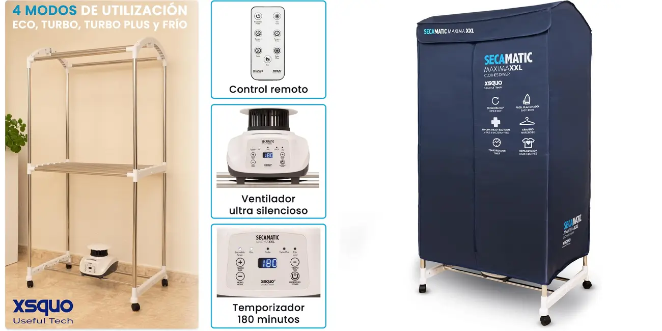 Chollo Secadora de aire XSQUO Secamatic Máxima XXL por sólo 122,95€ con cupón y envío gratis (-44%)