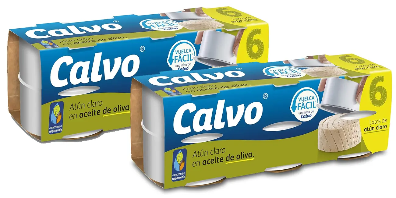 Chollo Pack 12 latas Calvo Atún Claro en Aceite de Oliva de 65 g por sólo 9,95€ con 70% en 2ª ud. ¡0,83€ cada una! ¡Top ventas!
