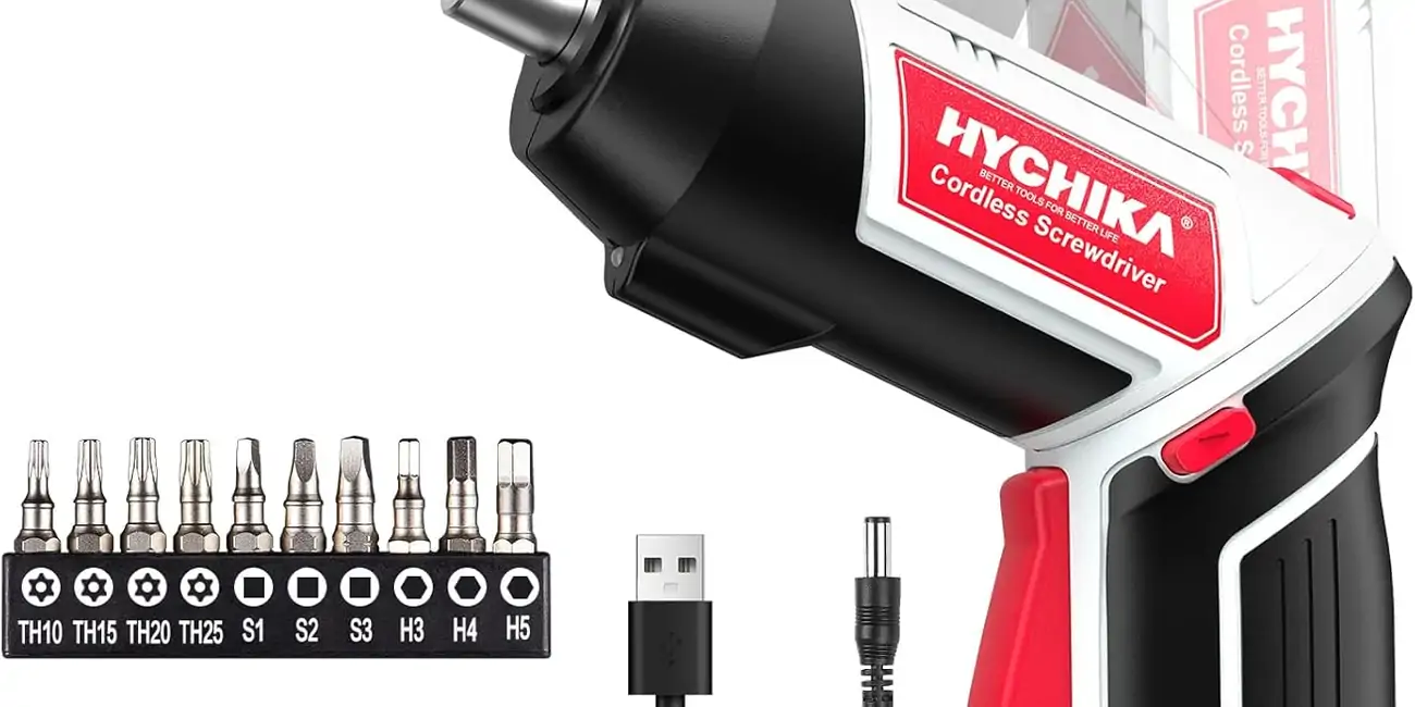 Chollo Destornillador eléctrico Hychika 6Nm con batería recargable y 20 accesorios por sólo 19,12€ (32% de descuento)