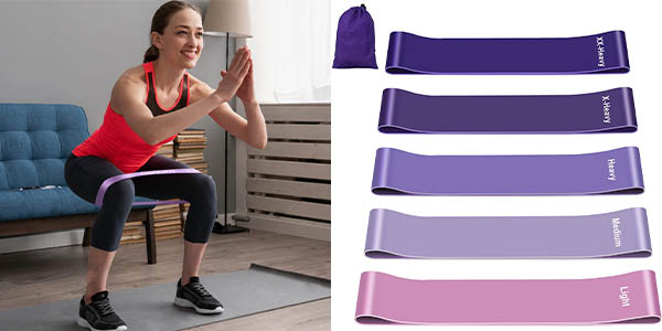 Chollo Pack x5 bandas elásticas Fokky para fitness por sólo 5,41€ (-58%)