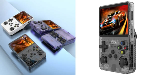 Chollo Consola portátil retro R36S con pantalla LCD de 3,5″ y tarjeta de 64 GB por sólo 26,79€ con cupón y envío gratis (-74%)