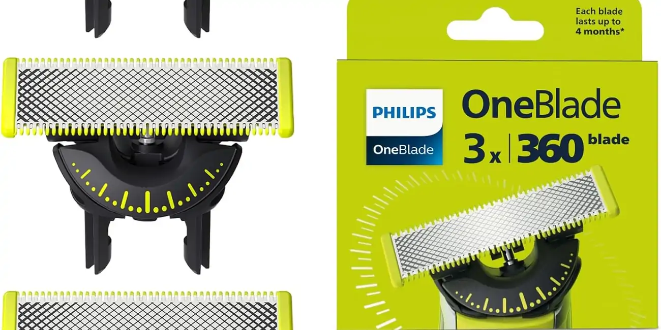 Chollo Pack de 3 cuchillas Philips OneBlade 360 Original por sólo 29,62€ (22% de descuento) ¡8,89€ cada una!