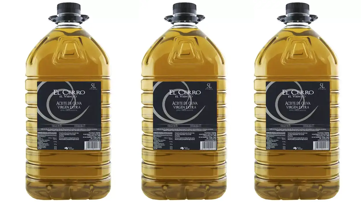 Llévate 15 litros de Aceite de Oliva Virgen Extra El Cerro El Viento por sólo 61,38€ con cupón y envío gratis ¡A 20,46€ cada garrafa!