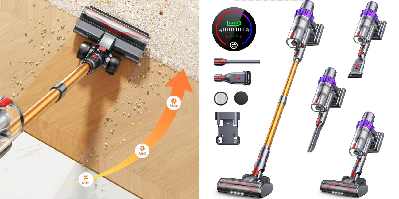 Chollo Aspirador escoba BUTURE VC80 de 500W y 48Kpa por sólo 93,17€ con cupón y envío gratis (-70%)