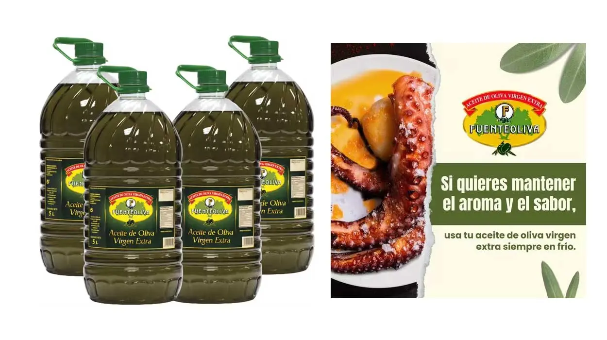 Chollo Pack de 20 litros de Aceite de Oliva Virgen Extra Fuenteoliva por sólo 83,80€ con cupón y envío gratis (20,95€ la garrafa)