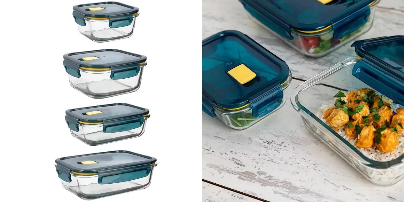Chollo Set de 4 recipientes de vidrio para alimentos Astral Quid por sólo 13,70€ con cupón y envío gratis (-18%)