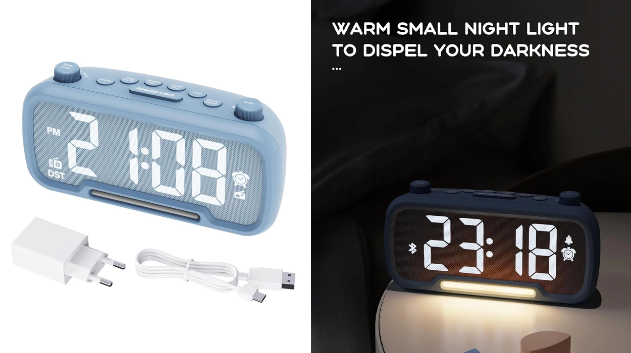 Despiértate con tu música favorita con este despertador digital con altavoz Bluetooth y radio FM que hoy puedes cazar baratísimo si te das prisa