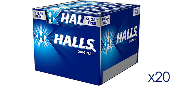 Chollo Pack x20 Sticks de Caramelos duros Halls Eucalipto sin azúcar por sólo 10,80€ (36% de descuento)