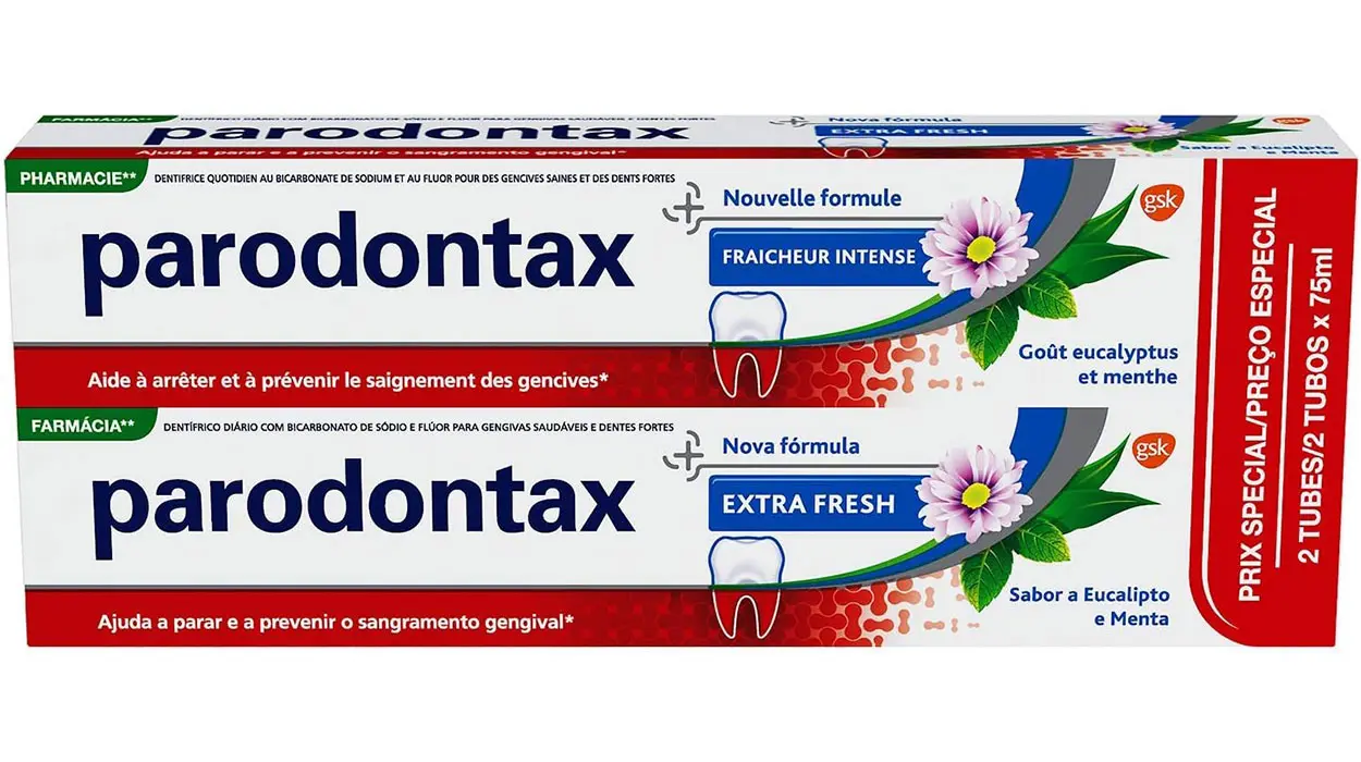 Chollo Pack x2 Dentífrico Parodontax Frescura Intensa de 75 ml por sólo 8,29€ (-36%)