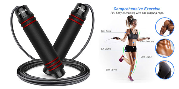 Chollo Cuerda de saltar Blukar para fitness por sólo 7,59€ (40% de descuento)