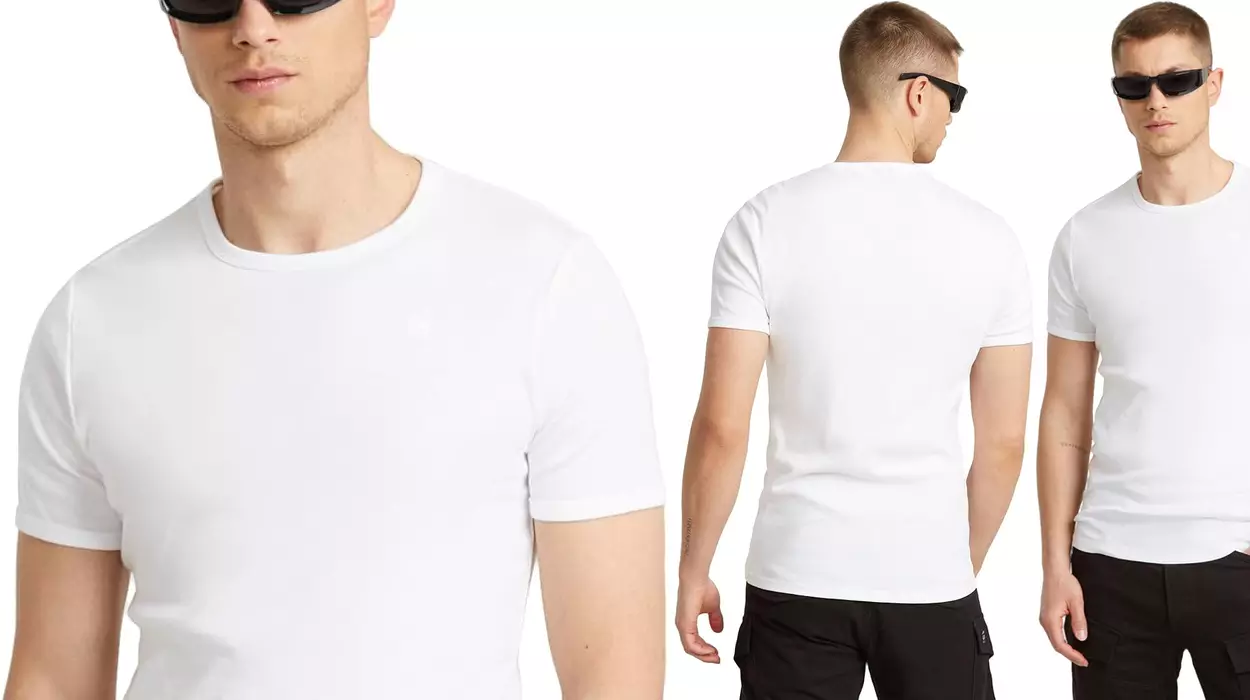 Chollo Pack x2 camisetas G-Star Base T-Shirt blancas para hombre por sólo 18,90€ (53% de descuento)
