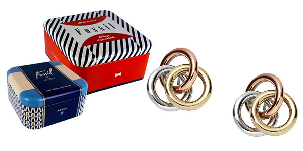 Chollo Pendientes Fossil Navette Tri-Tone para mujer por sólo 15,99€ (20% de descuento)