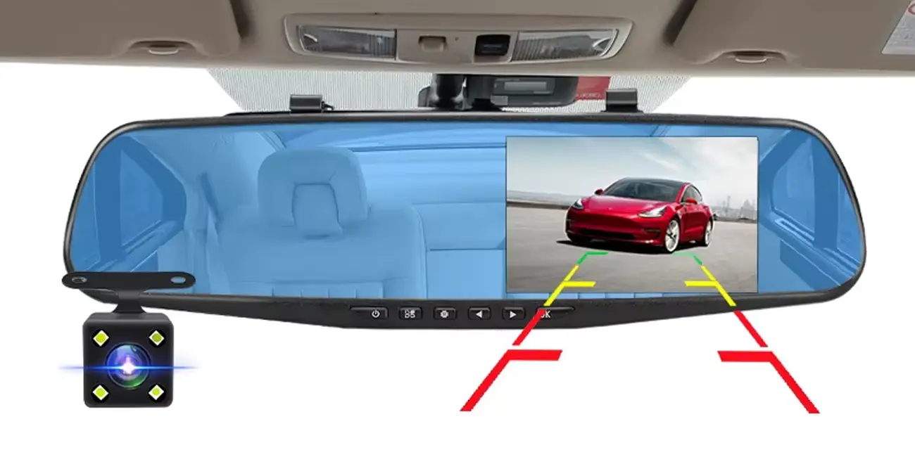 Chollo Dashcam con cámara trasera para espejo retrovisor Acceo por sólo 18,47€ con cupón y envío gratis (-49%)