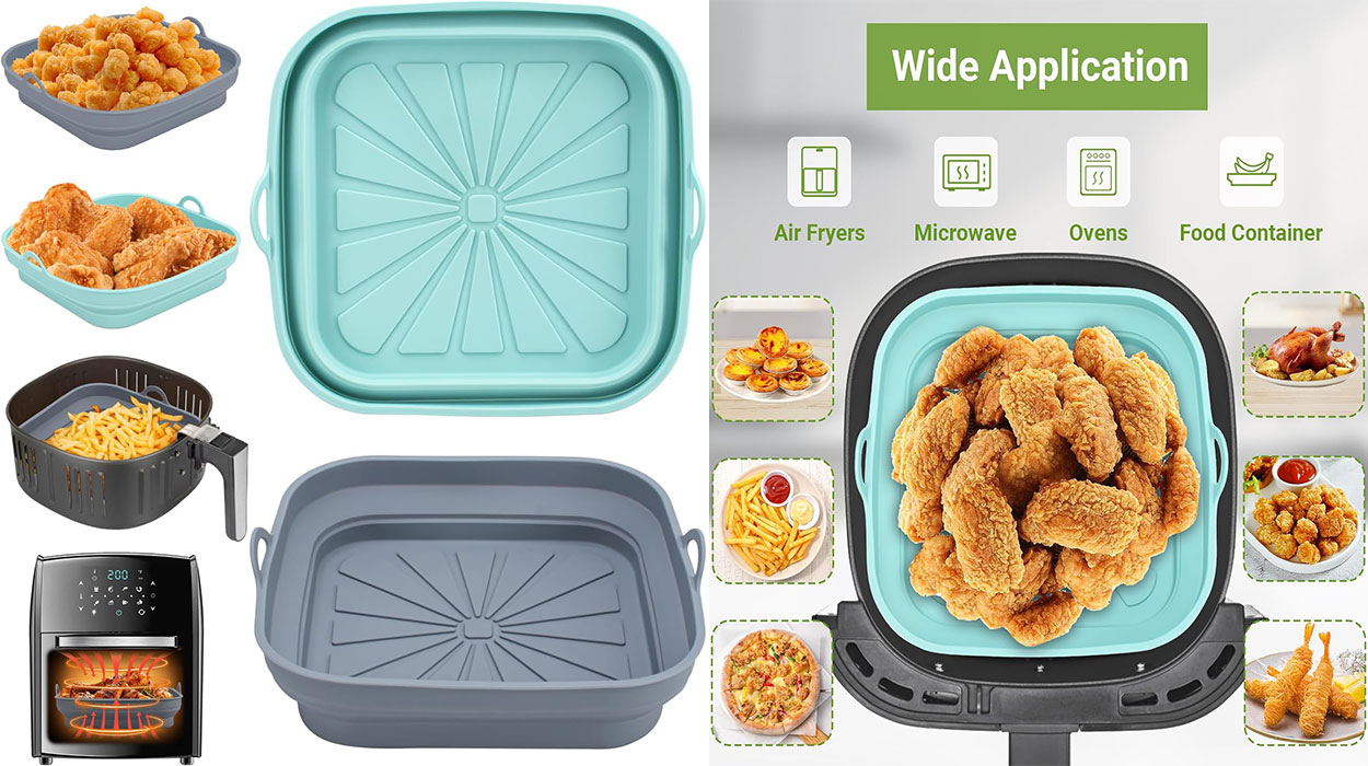 Chollo Pack de 2 bandejas de silicona para airfryer por sólo 6,74€ (-25%)