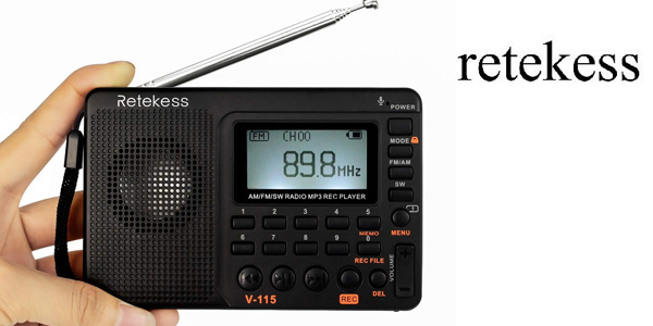 Chollo Radio digital Retekess V115 con reproductor MP3 y grabadora de voz por sólo 13,78€ con cupón y envío gratis (-64%)