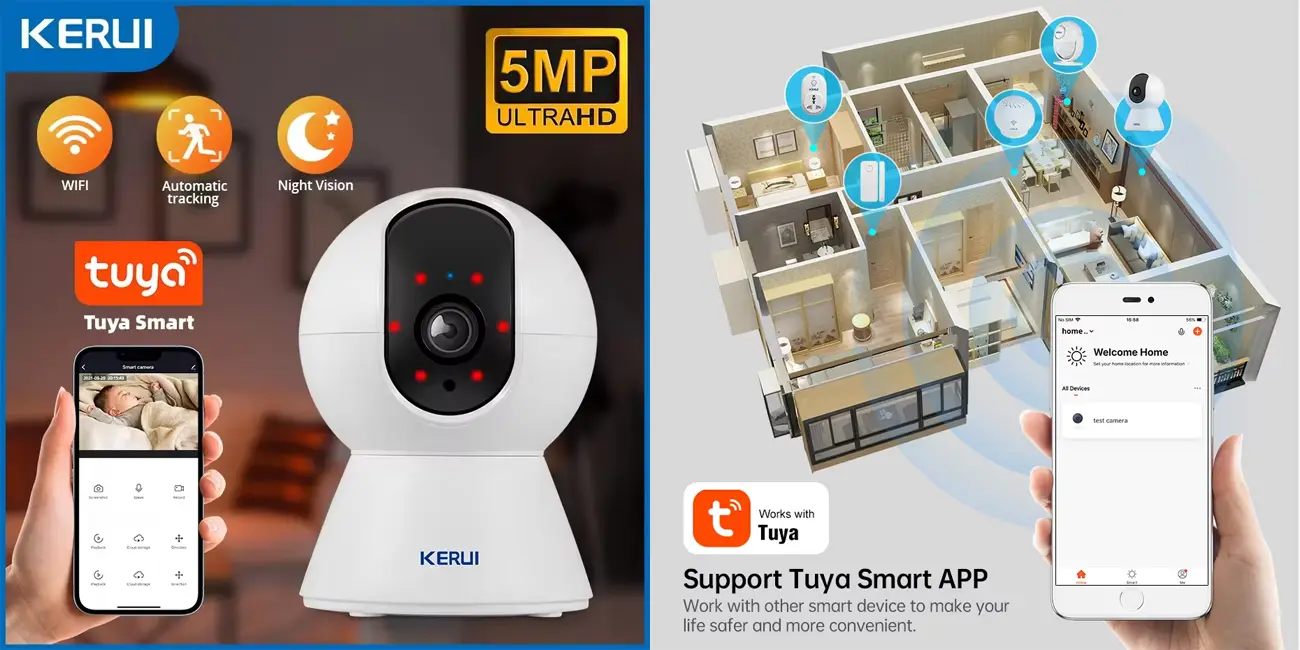 Chollo Cámara WiFi KERUI K259 5MP por sólo 14,29€ con cupón y envío gratis (-31%)