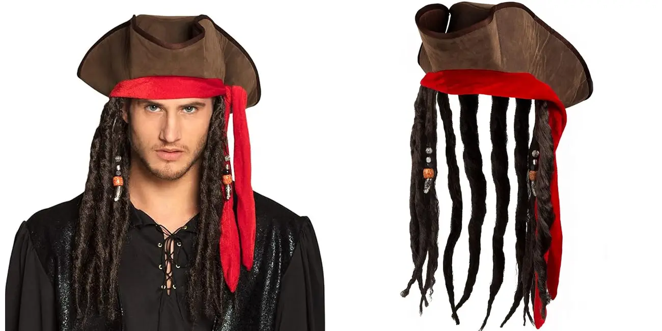 Este sobrero de Jack Sparrow es un accesorio TOP para tu disfraz de pirata por muy poco