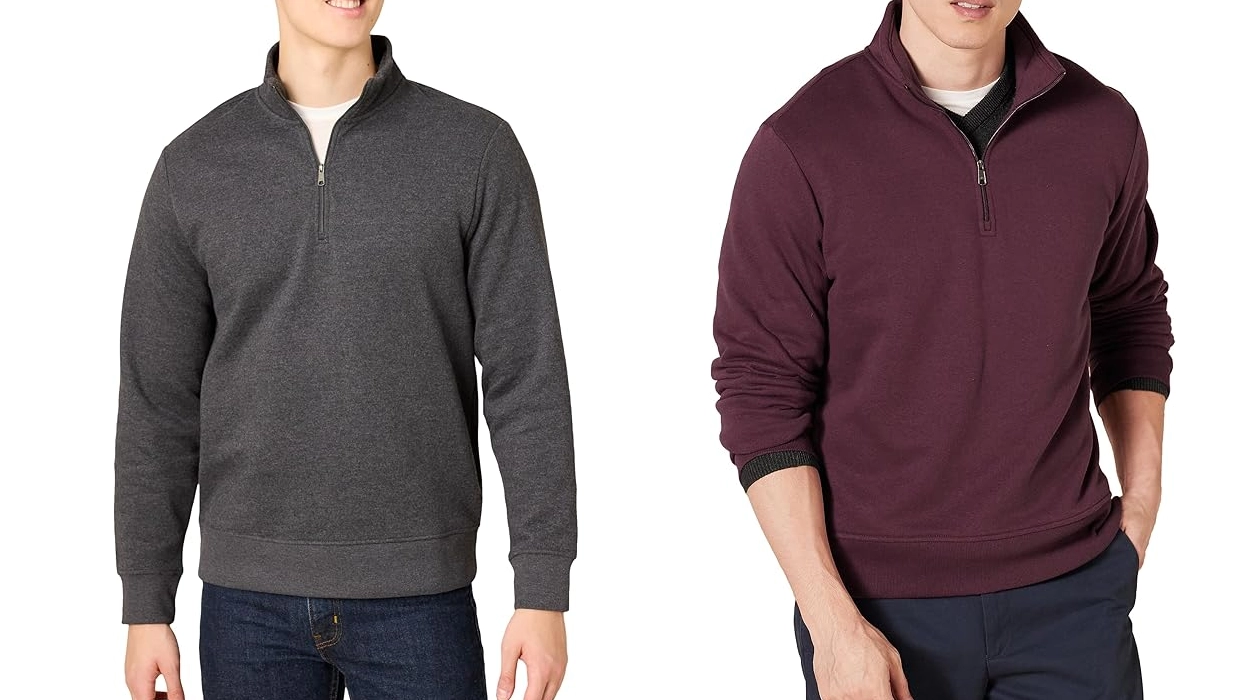 Atención a estas sudaderas Amazon Essentials Half Zip de forro polar: Hoy bajan de precio y cuestan MENOS que un desayuno