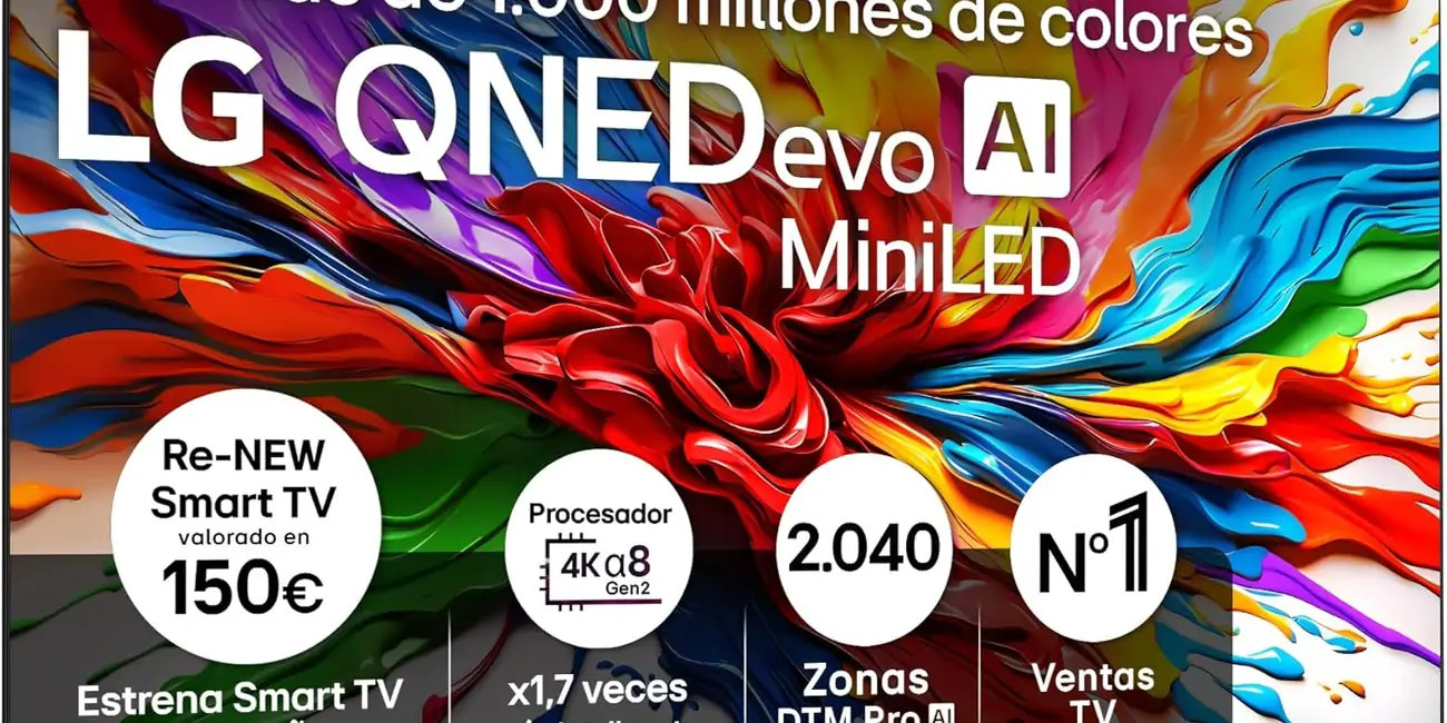 Chollo Smart TV LG 55qned93a6a 4k QUNED EVO de 55″ por sólo 566€ con envío gratis (25% de descuento)
