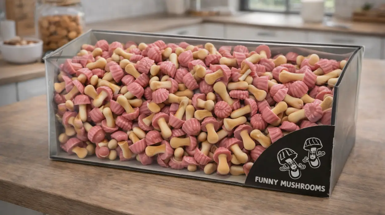 Chollo Setitas de chocolate FUNNY MUSHROOMS de 1 kilo (unas 250 setitas) por sólo 12,60€ (16% de descuento)