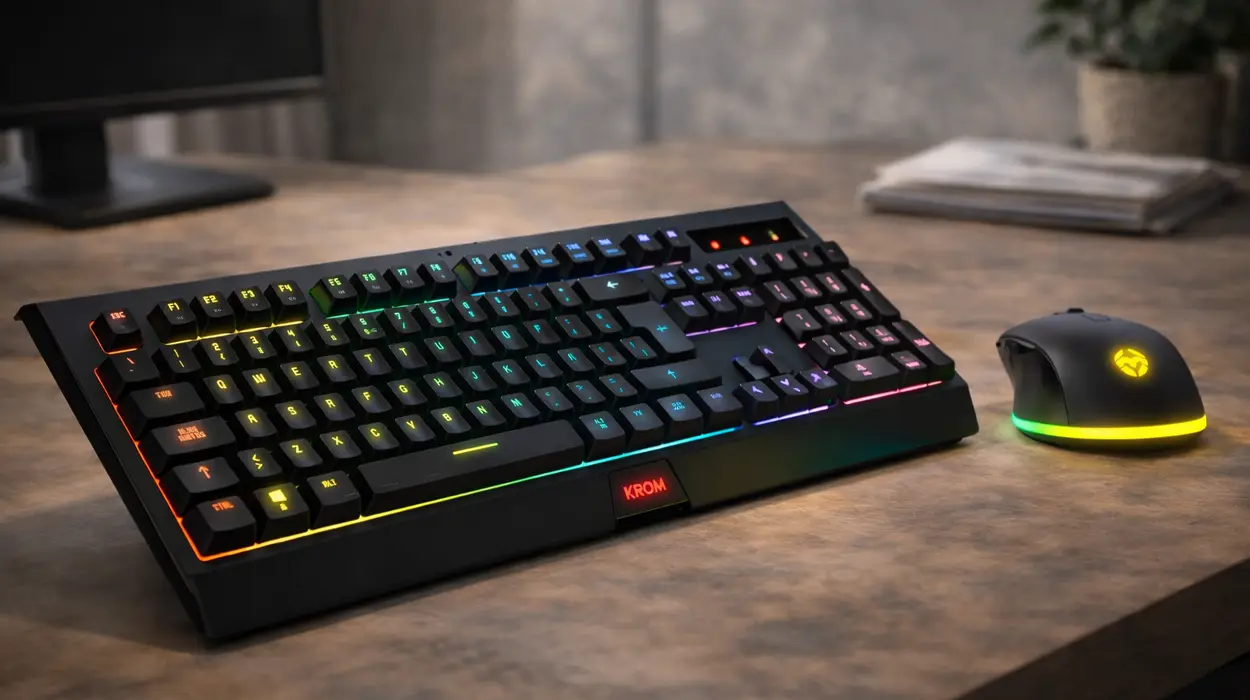Chollo Kit de teclado y ratón inalámbrico KROM Kabala con iluminación RGB por sólo 19,99€ (-50%)