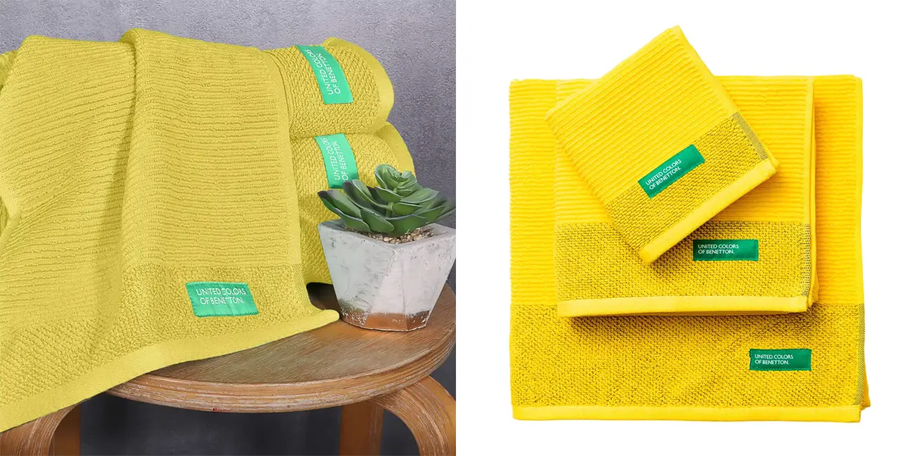 Chollo Juego de 3 toallas Benetton de algodón 450 GSM desde solo 12,96€ con cupón descuento y envío gratis (-55%)