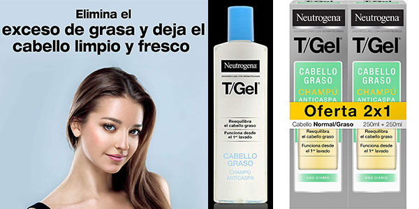 Chollo Pack x2 Champú anticaspa Neutrogena T/Gel de 250 ml por sólo 11,95€ (-31%)