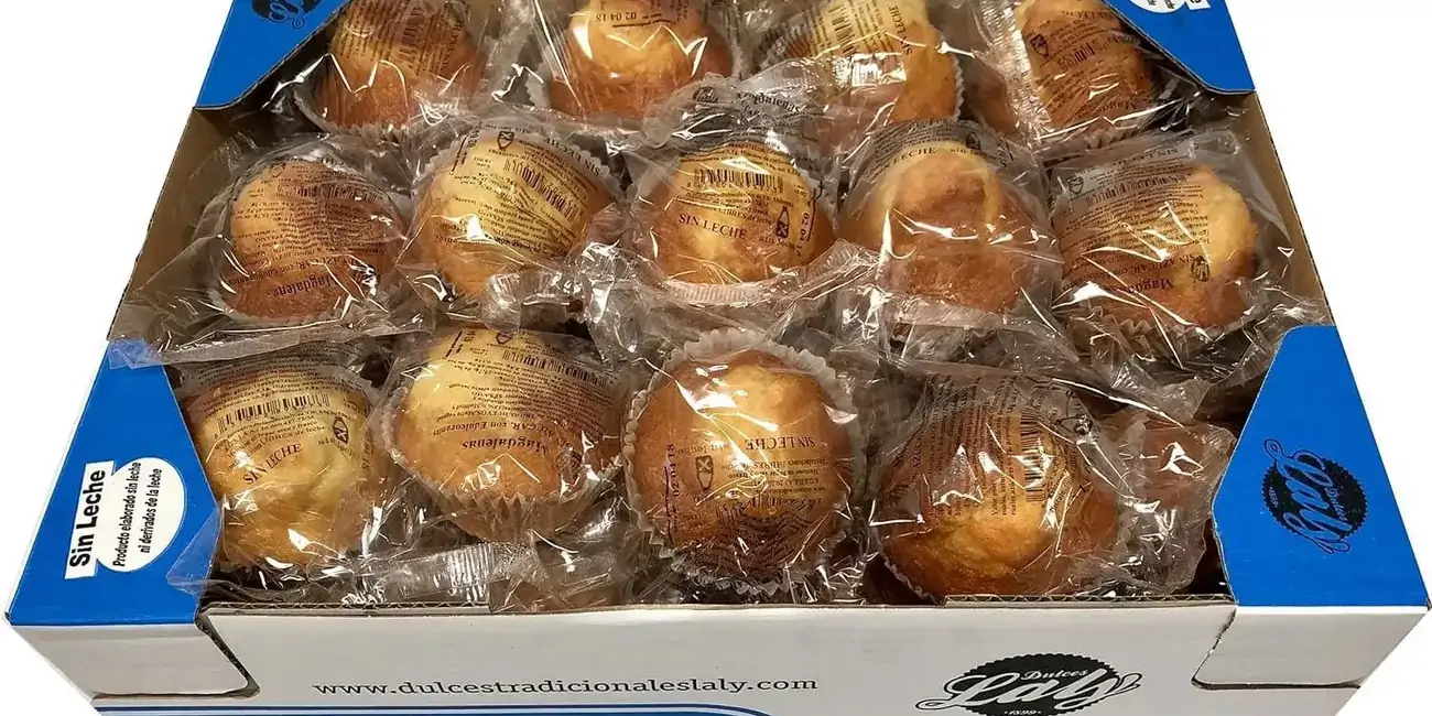 Chollo Caja de magdalenas sin azúcar y sin lactosa LALY de 1,8 kilos por sólo 14,97€ con cupón y envío gratis (-33%)