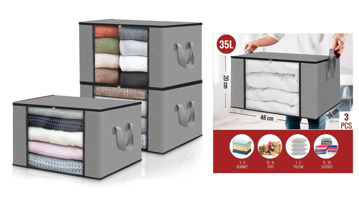 Chollo Pack x3 Bolsas de almacenaje para ropa Edihome por sólo 10,59€ (-40%)