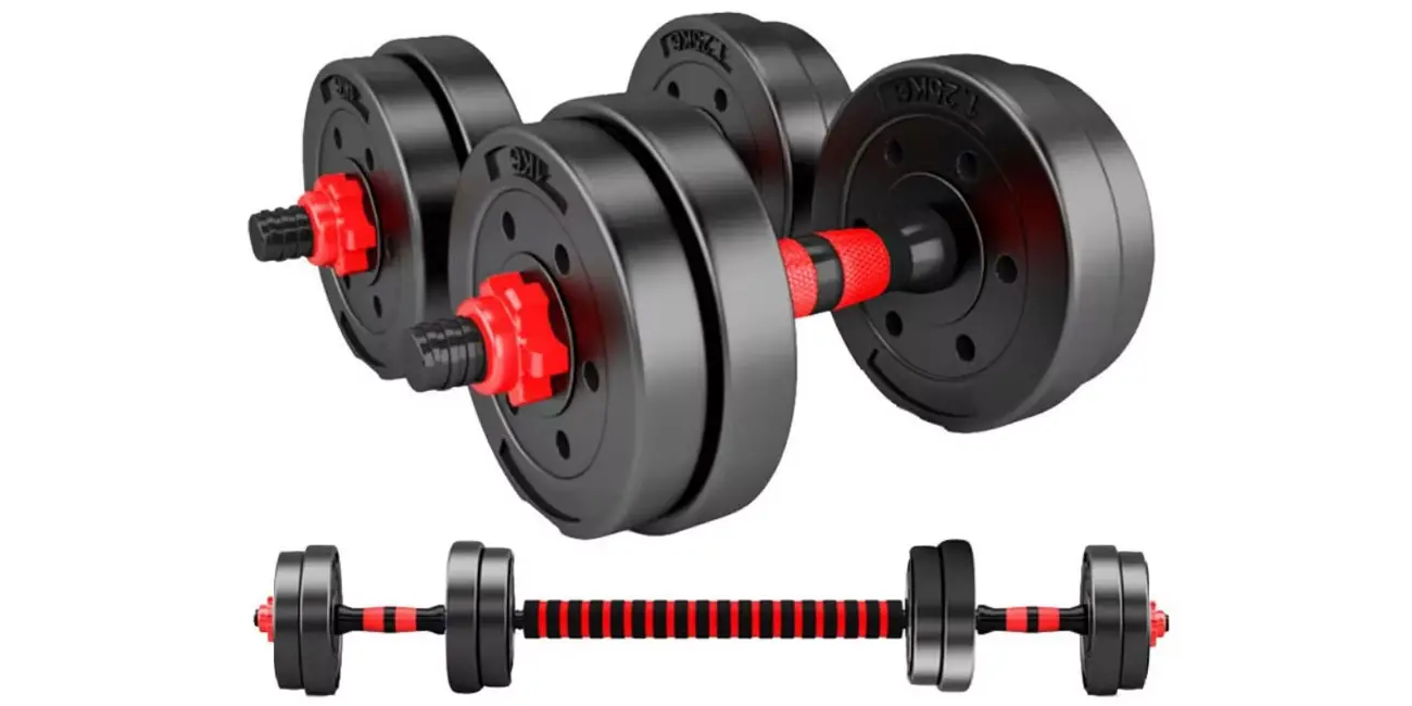 Vuelve a ponerte en forma a tope con este set de 2 mancuernas ajustables de 10 kg por menos de 17€ en AliExpress