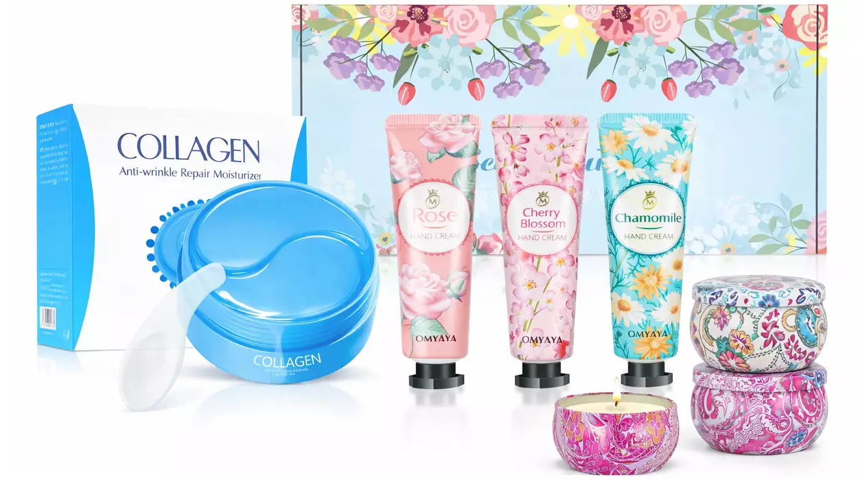 Chollo Juego de 3 cremas de manos, 4 velas aromáticas y 60 almohadillas de colágeno para ojeras por sólo 10,57€ (-30%)