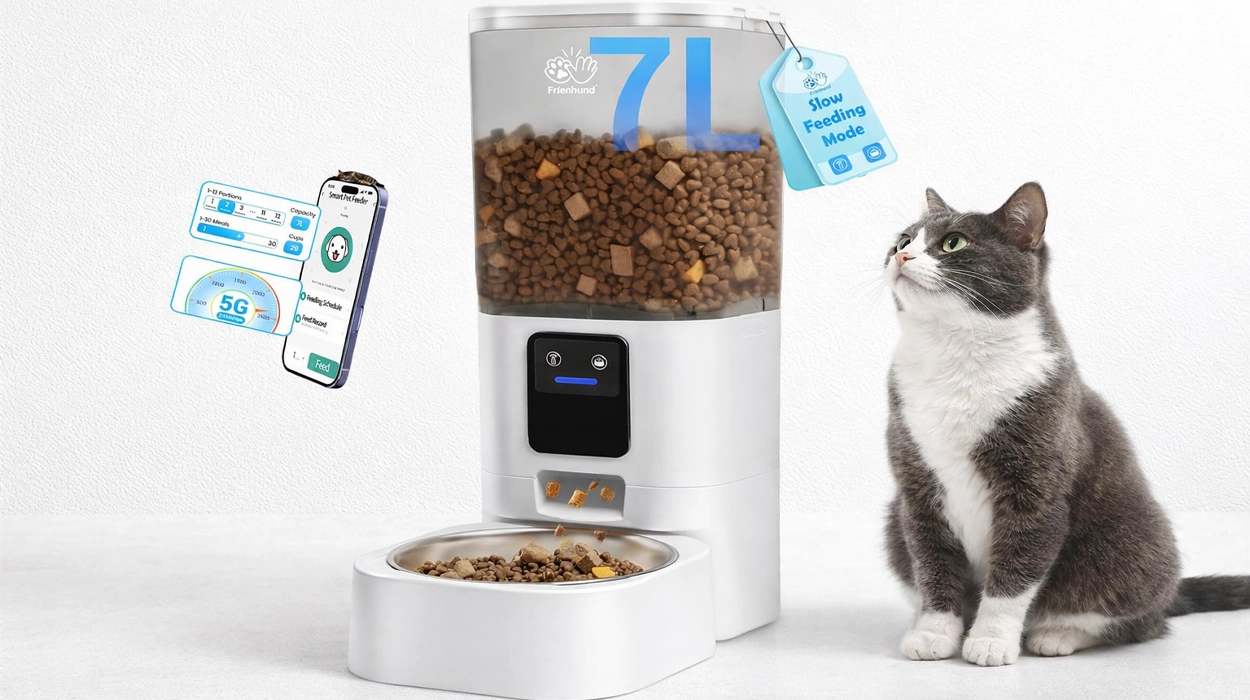 Raciona la comida de tu gato a distancia con este comedero automático de 7 L con Wi-Fi que te dará tranquilidad cuando estás fuera, por menos de 40 euretes